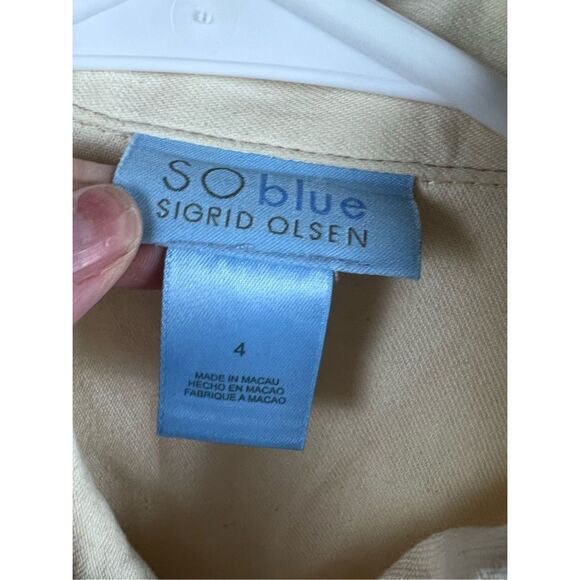 Sigrid Olsen Ivory Ankle Pants w/ belt & Jacket Size 4 - Picture 5 of 16